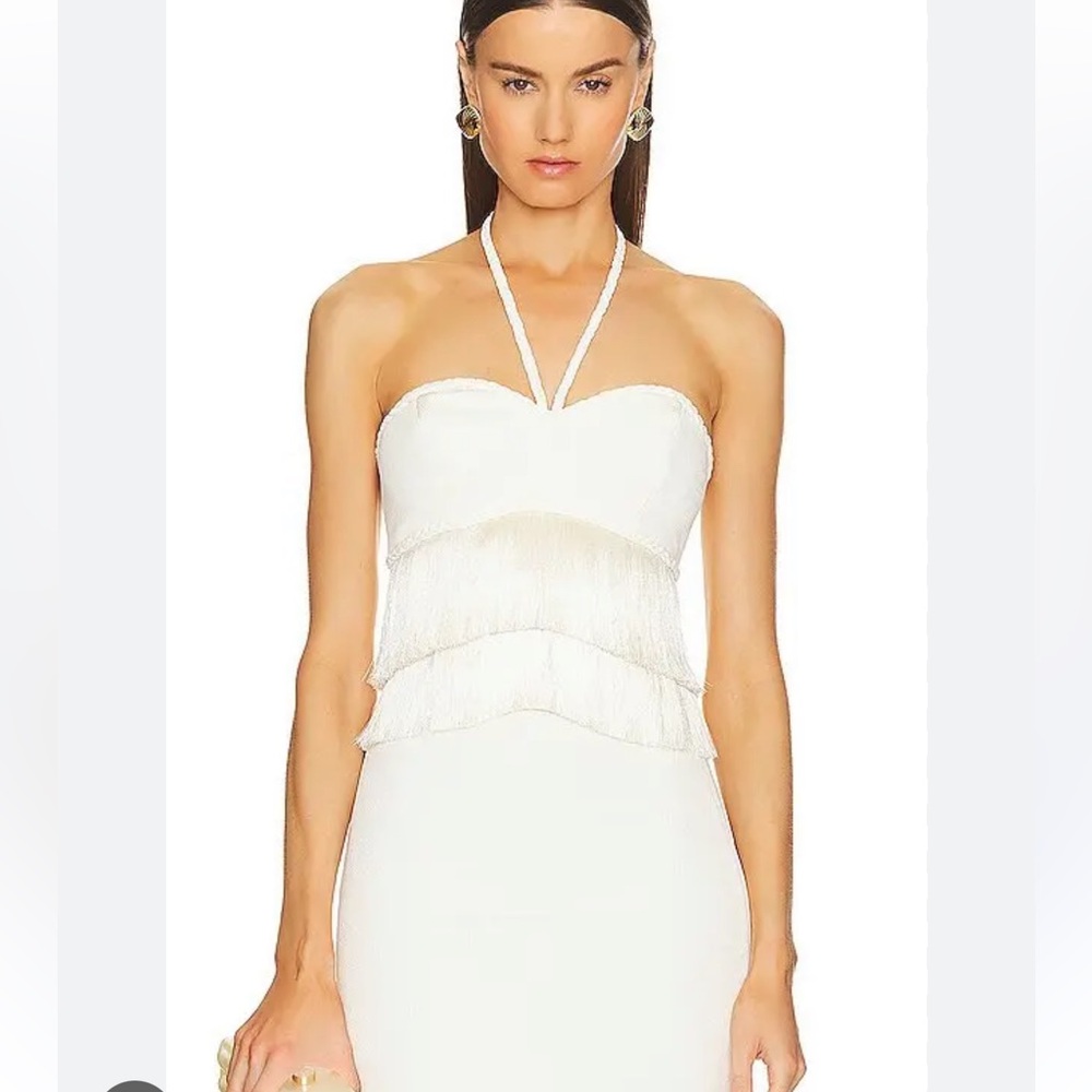 PatBo Fringe Halter neck Top